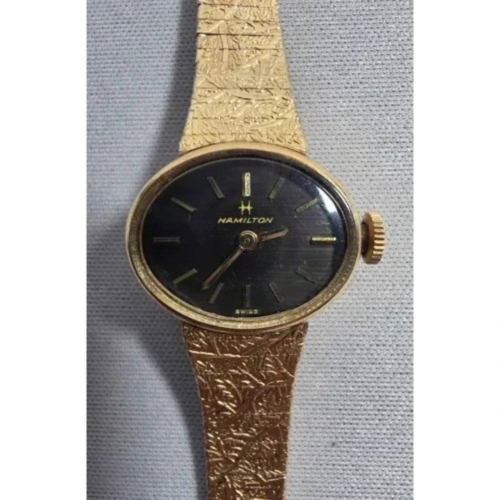 Vintage Hamilton 10K RGP Oval Case Manual Wind Ladies Watch